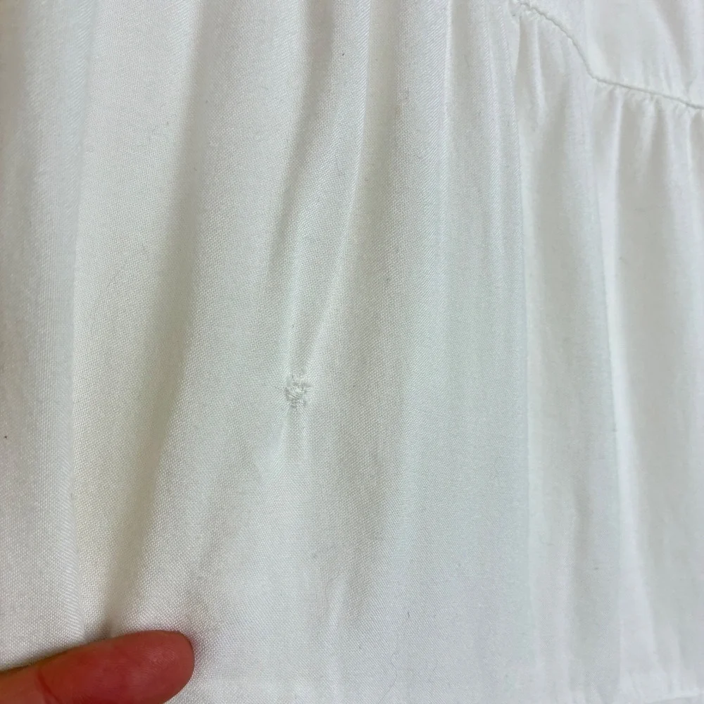 Vintage White Stag Skirt Sz XL Tiered Maxi Boho Peasant Cottage Festival Beaded